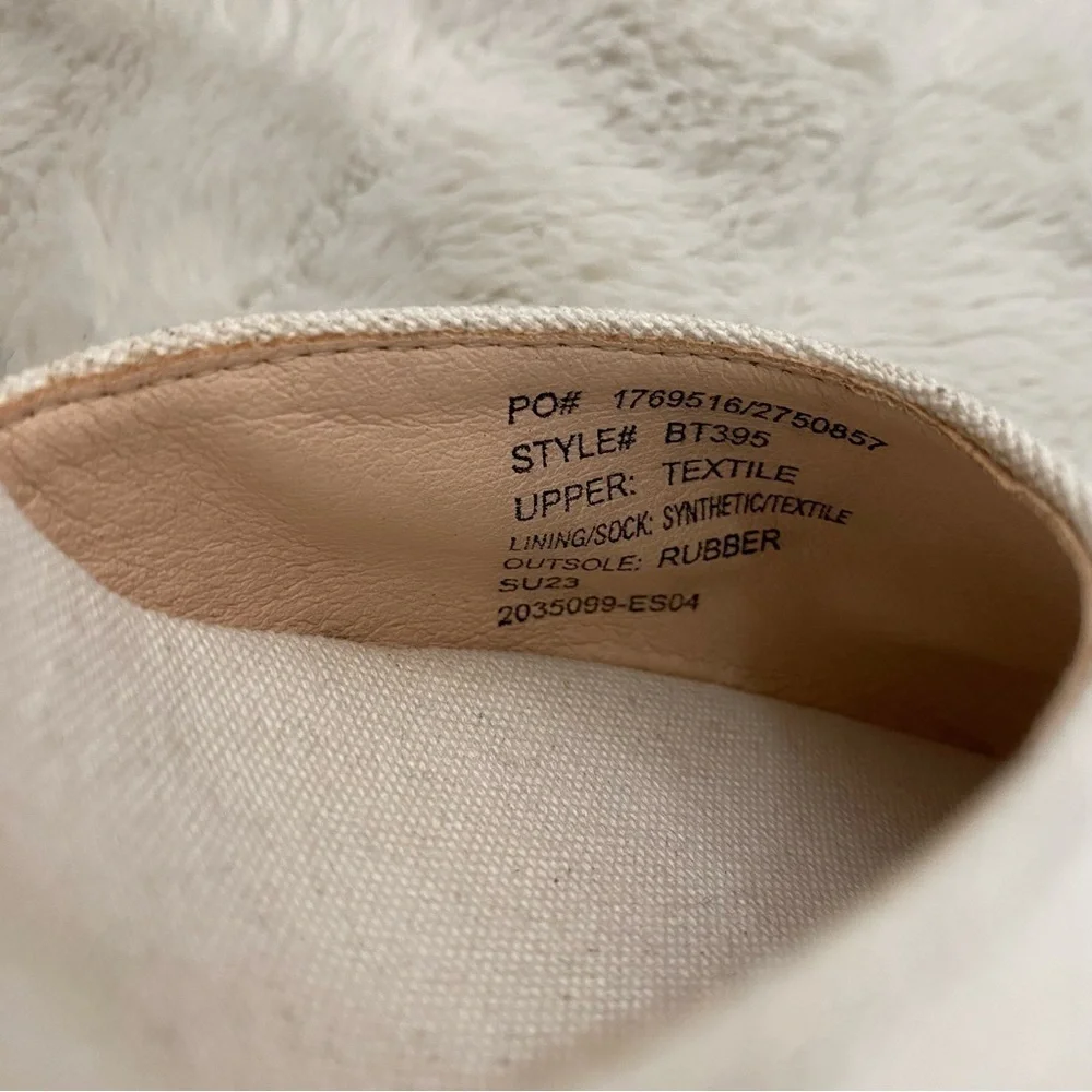 J. Crew Cream Round Toe Canvas Espadrille Wedges Size 9.5 Made in Spain